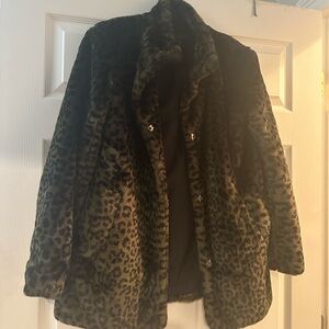 Rachel Zoe Animal Print Teddy Jacket